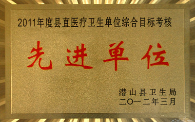2011年度縣直醫療衛生單位綜合目標考核先進單位